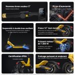Trottinette électrique Xiaomi Electric Scooter 6 Ultra 500 W Jaune et Noir – Image 3