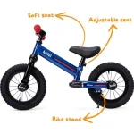 Draisienne MINI 12 pouces Bleue - 3-6 ans, siège ajustable 37–50 cm, pneus caoutchouc, capacité 45 kg – Image 5
